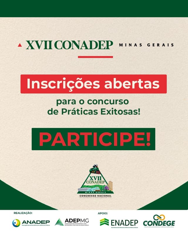 PREPARE-SE: edital do concurso de práticas do XVII CONADEP está no ar