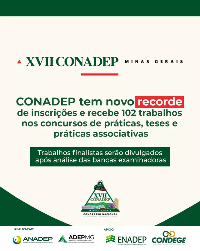 Imagem oficial da matéria sobre os trabalhos inscritos nos concursos do XVII CONADEP